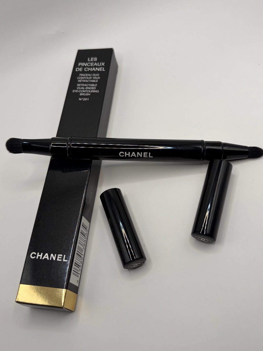 CHANEL Black Dual-Ended Eye Blending Brush N’201